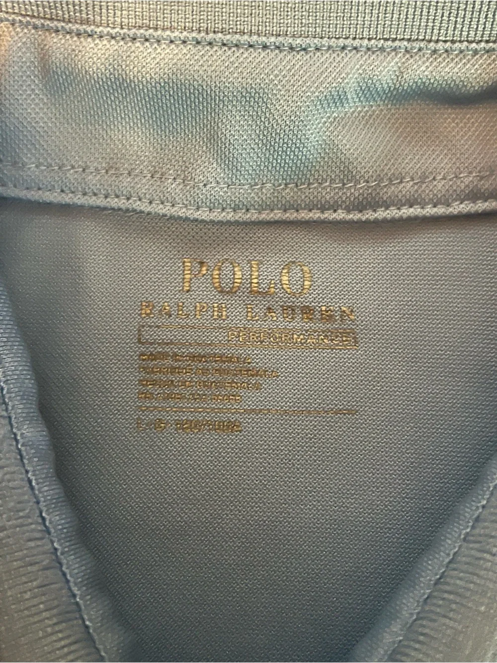 Polo by Ralph Lauren Men’s Sky Blue Performance Polo with Navy Logo